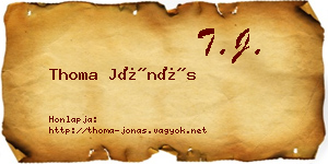 Thoma Jónás névjegykártya